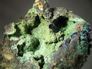 Azurite, Cuproadamite - Tsumeb Mine, Namibia